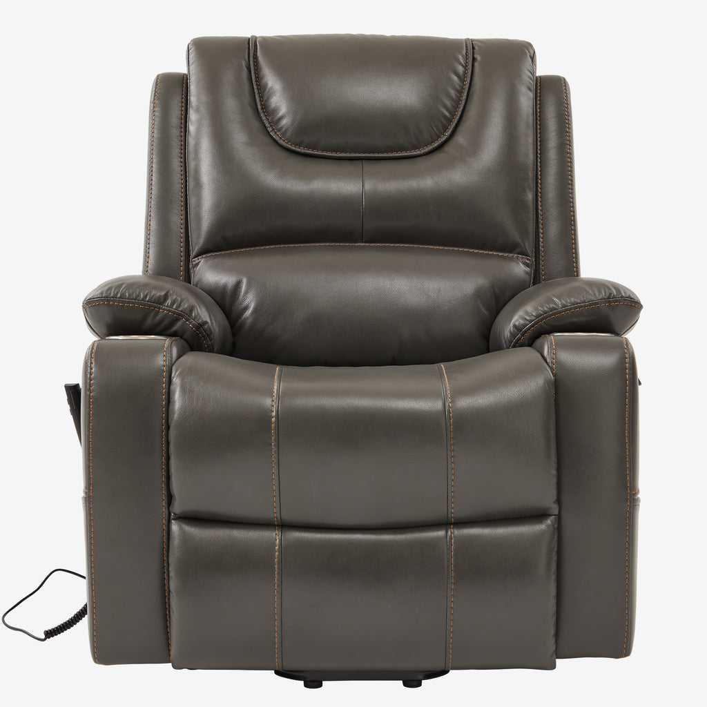 9196 Large Power Lift Recliner – Dual Motor, Cup Holder, Lay Flat, Heat & Massage