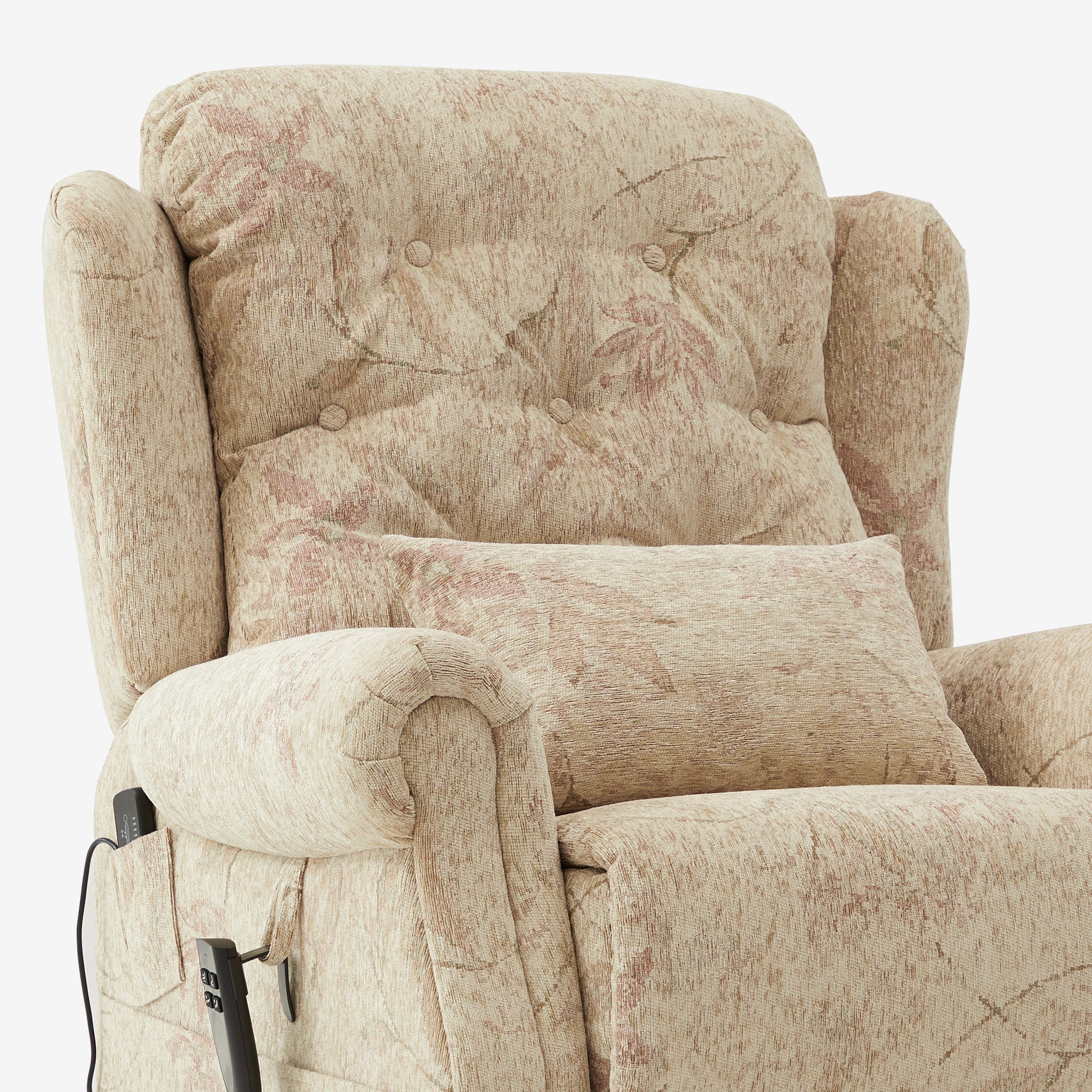 9199 Power Lift Recliner With Heat&Massage(Medium, Jacquard Chenille Beige Yellow)
