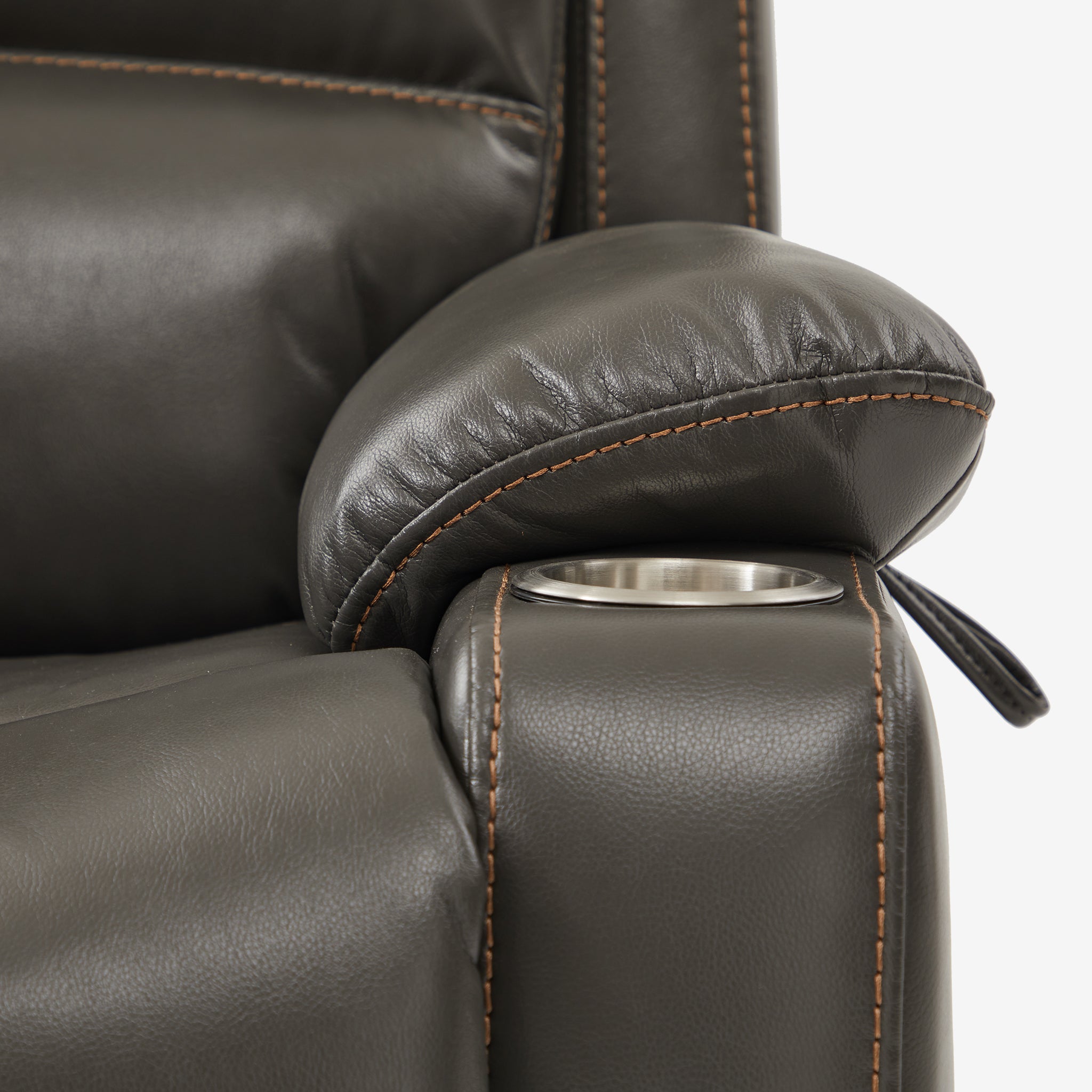 9196 Power Lift Lay Flat Recliner With Heat Massage And Cup Holder(Large,  Faux Leather Gray)