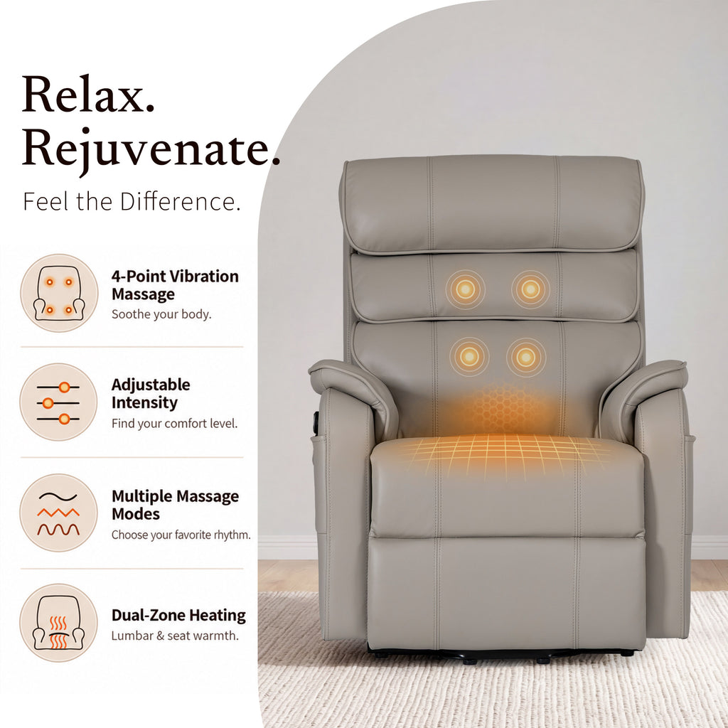9188 Pro Medium Power Lift Recliner – Triple Motor, Adjustable Headrest, Lay Flat, Heat & Massage
