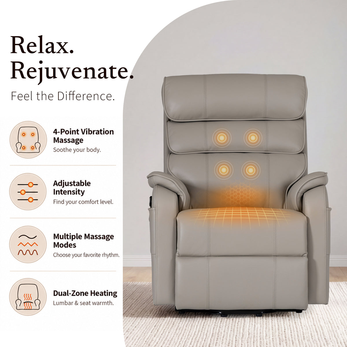 9188 Pro Medium Power Lift Recliner – Triple Motor, Adjustable Headrest, Lay Flat, Heat & Massage