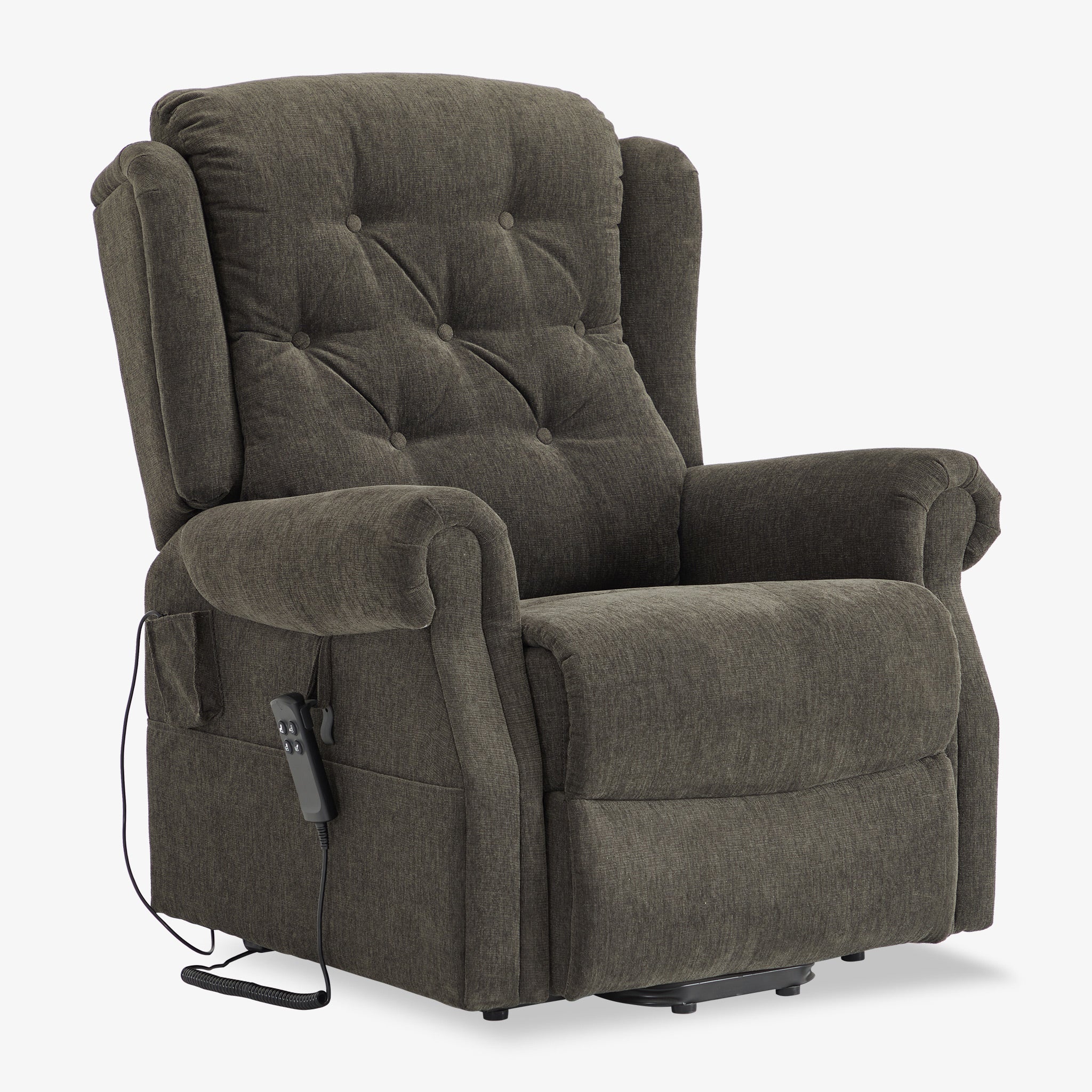 9199 Power Lift Recliner With Heat&Massage(Medium, Chenille Gray)