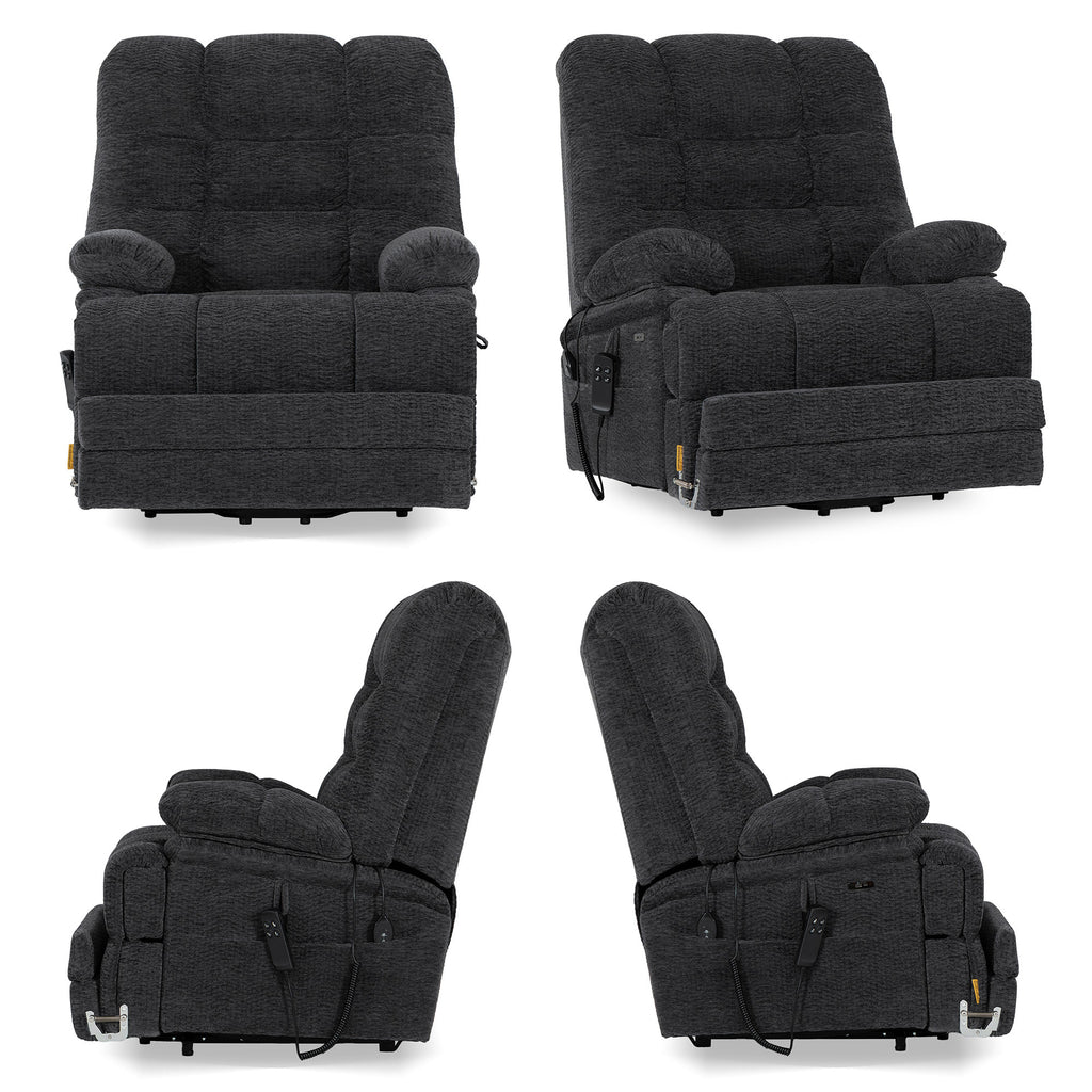 9205L Big & Tall Power Lift Recliner – Extended Footrest, Dual Motor, Heat & Massage, 400 lbs
