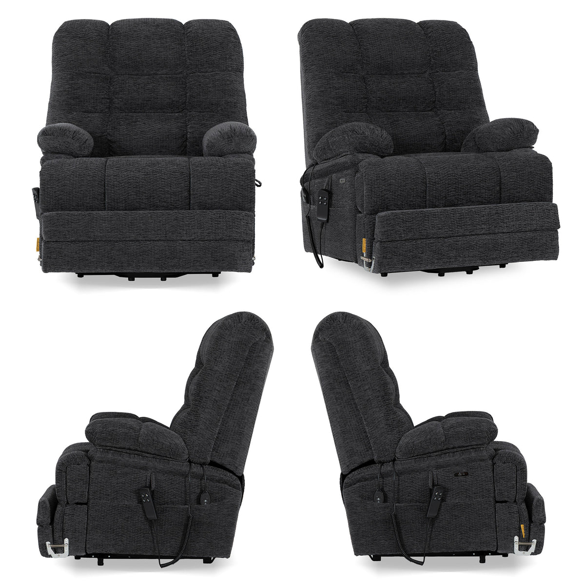 9205L Big & Tall Power Lift Recliner – Extended Footrest, Dual Motor, Heat & Massage, 400 lbs