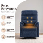 9188S Pro Small Power Lift Recliner – 300 lb, Triple Motor, All-in-One Remote, Lay Flat, Heat & Massage