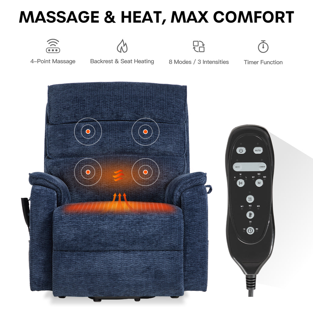 Oversized Lift Recliner Chair With Heat Massage And Infinite Positon