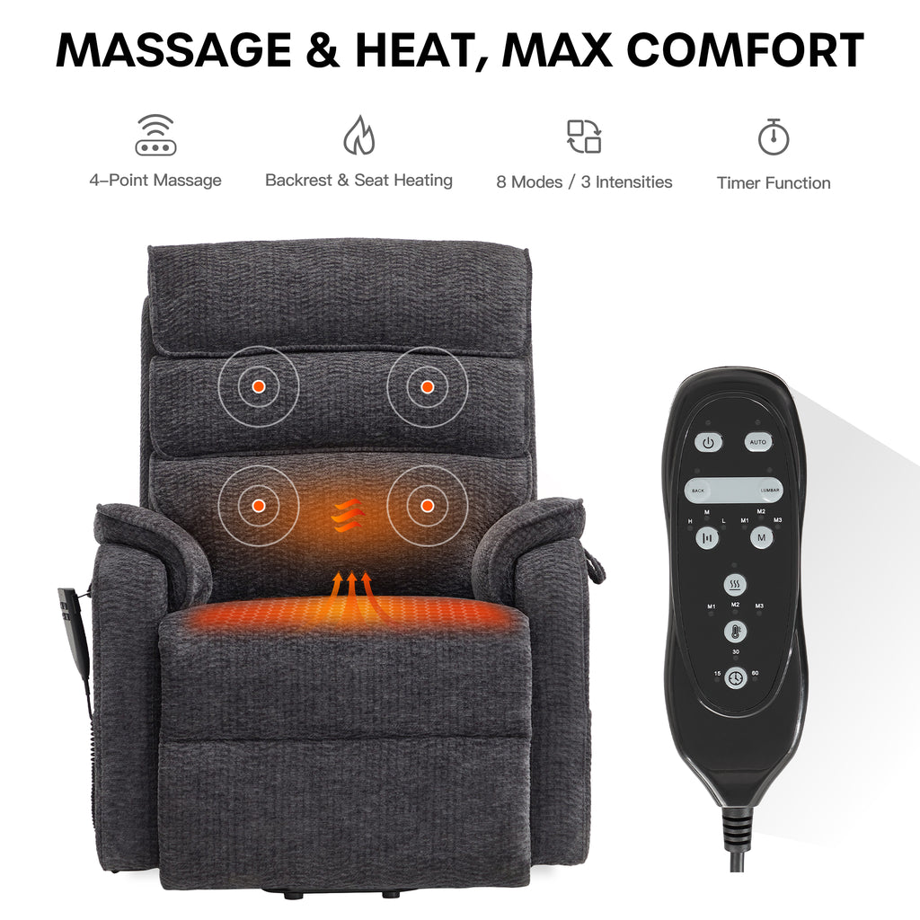 Extra Large Lift Chair With Heat and Massage, Infinite Positions