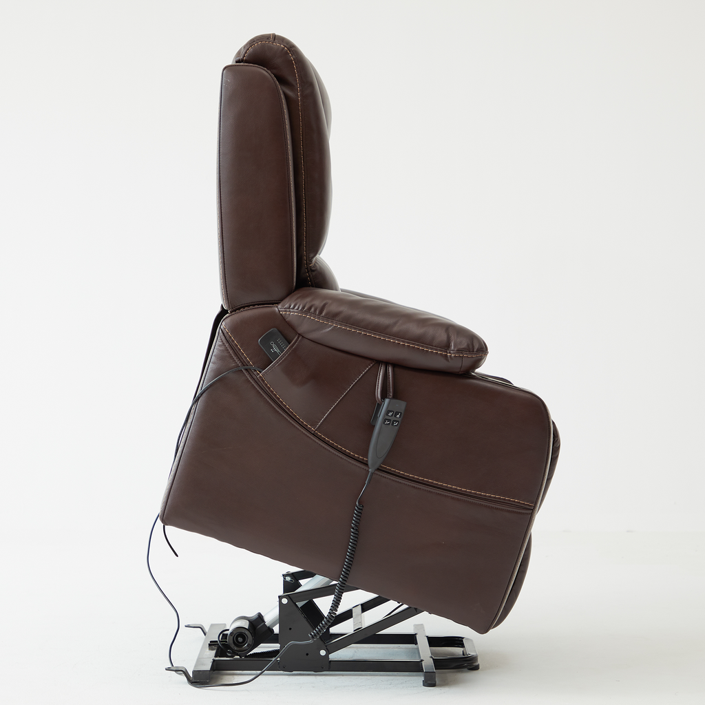 Lay Flat Power Recliner Lift Chair With Heat Massage And Cup Holder