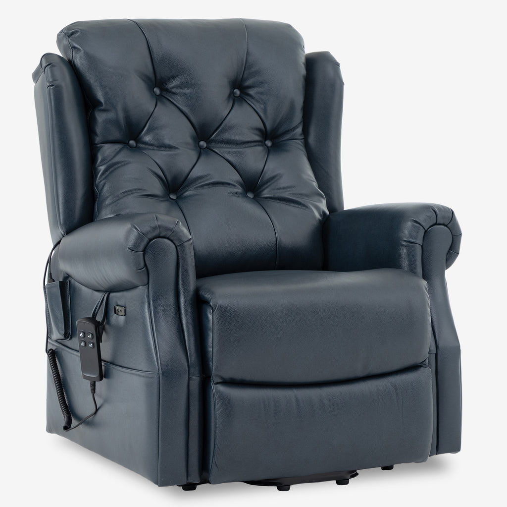 Dual Motor Real Leather Lift Chair with Infinite Position