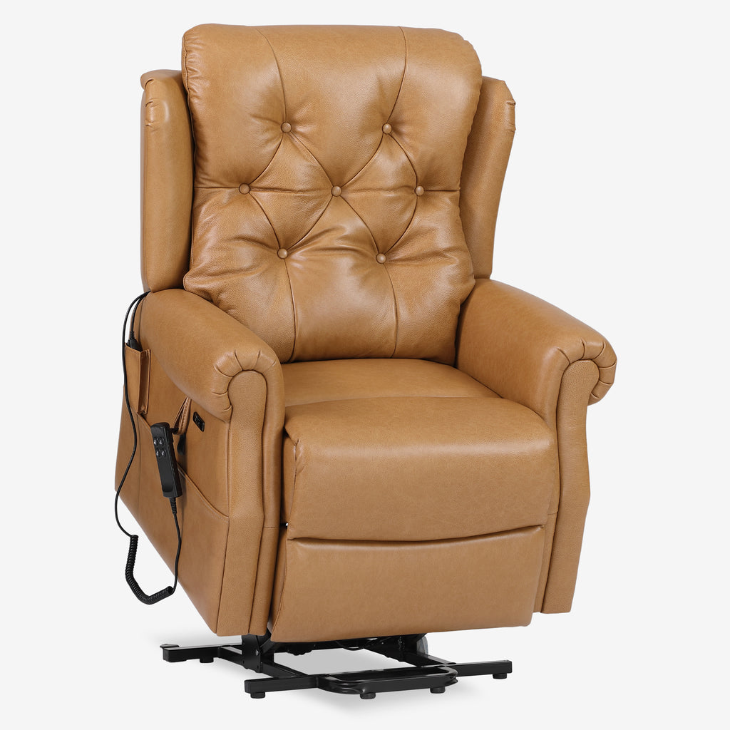 Leather Power Lift Recliner – Dual Motor & Infinite Position