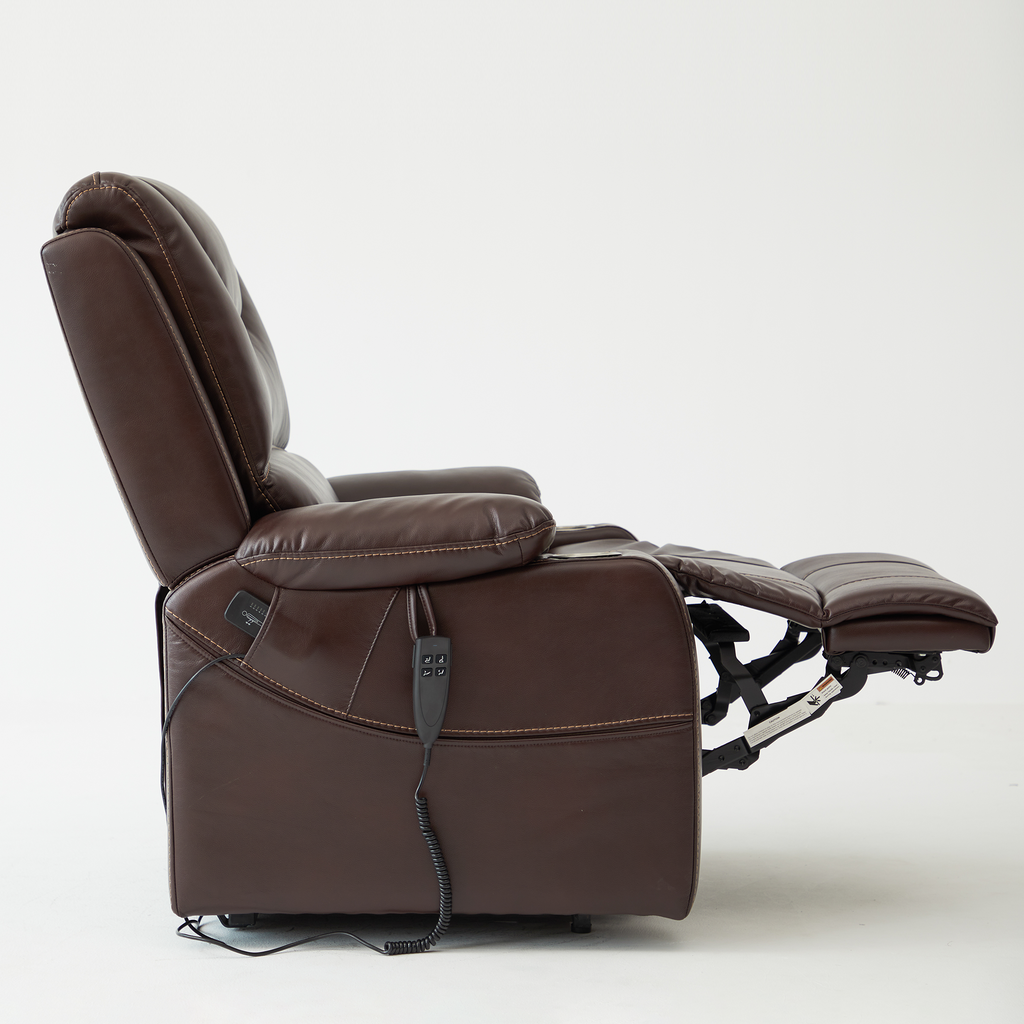 Lay Flat Power Recliner Lift Chair With Heat Massage And Cup Holder