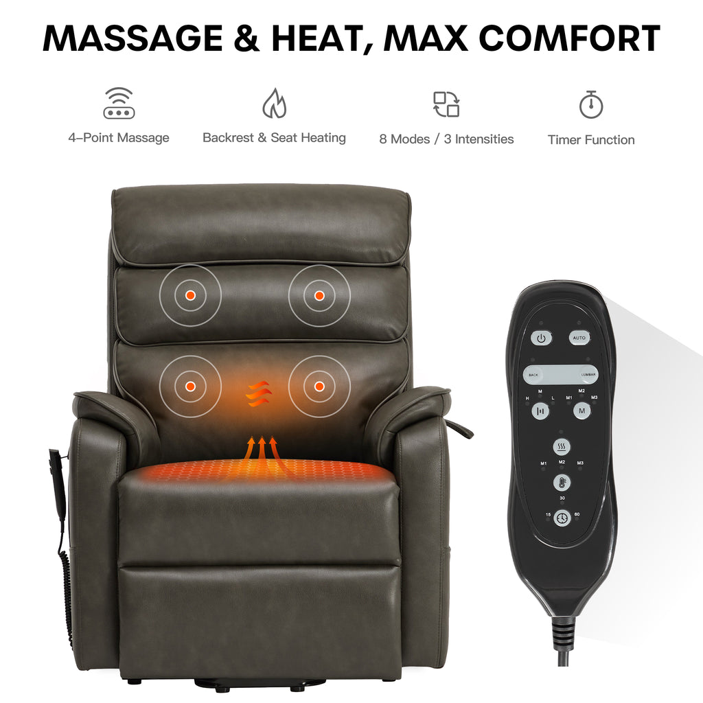 Power Lift Chair 400 Lb Capacity With Heat Massage, Infinite Positon