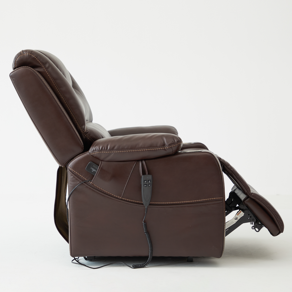 Lay Flat Power Recliner Lift Chair With Heat Massage And Cup Holder