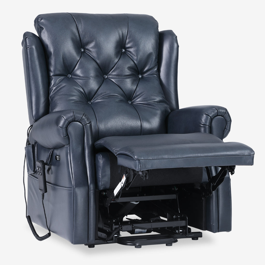 Dual Motor Real Leather Lift Chair with Infinite Position