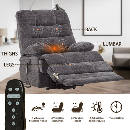 Tall Man Recliner With 400-lb Weight Capacity and Heating Massage