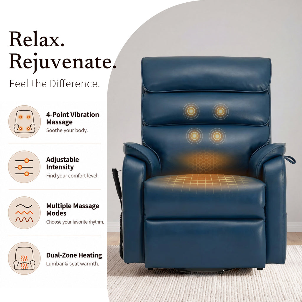 9188 Power Lift Recliner – Dual Motor, Lay Flat, Heat & Massage