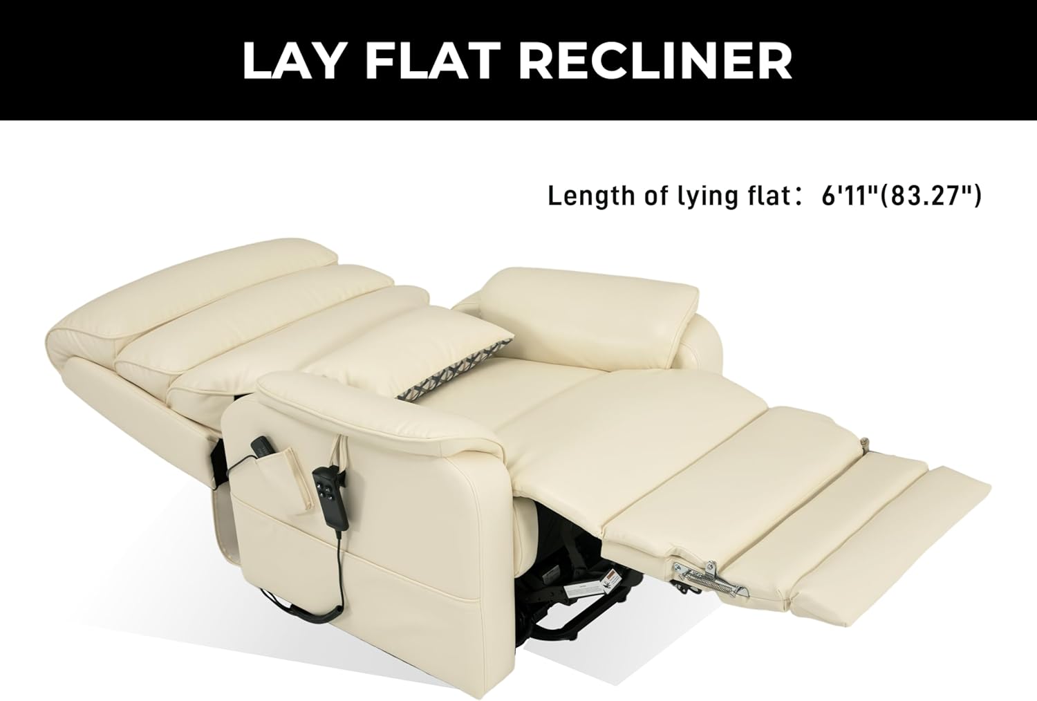 Lift Chair Recliner For Tall Man With Extended Footrest Heat & Massage
