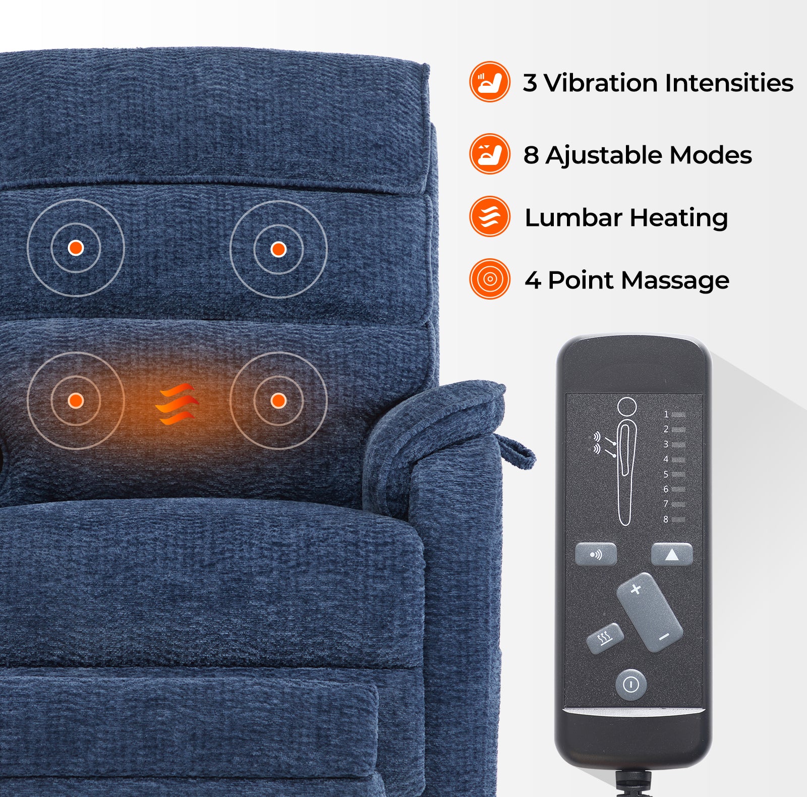 Best Power Lift Recliner For Tall Person With Extended Footrest Heat & Massage