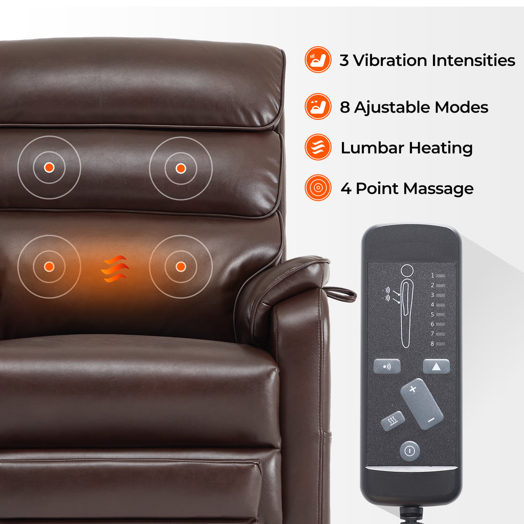 Power Lift Recliner For Tall Man With Extended Footrest Heat & Massage