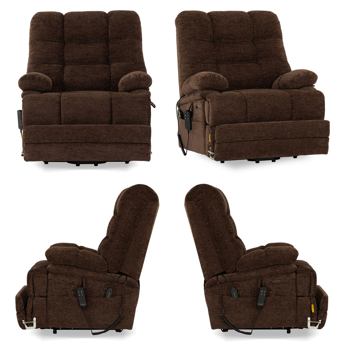 9205L Big & Tall Power Lift Recliner – Extended Footrest, Dual Motor, Heat & Massage, 400 lbs