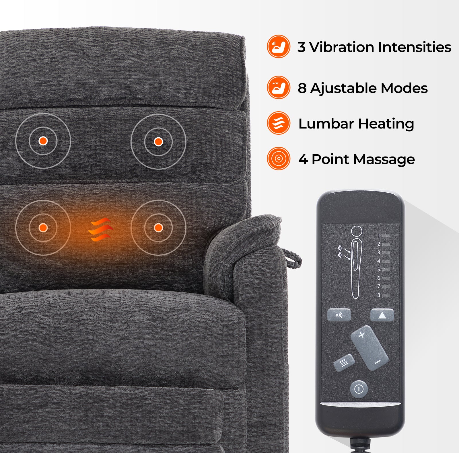 Lift Chairs For Tall People With Extended Footrest and Heat & Massage