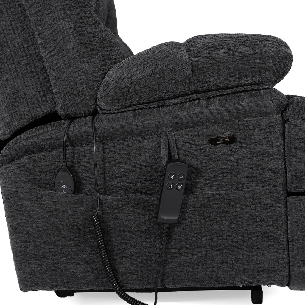 9205L Big & Tall Power Lift Recliner – Extended Footrest, Dual Motor, Heat & Massage, 400 lbs