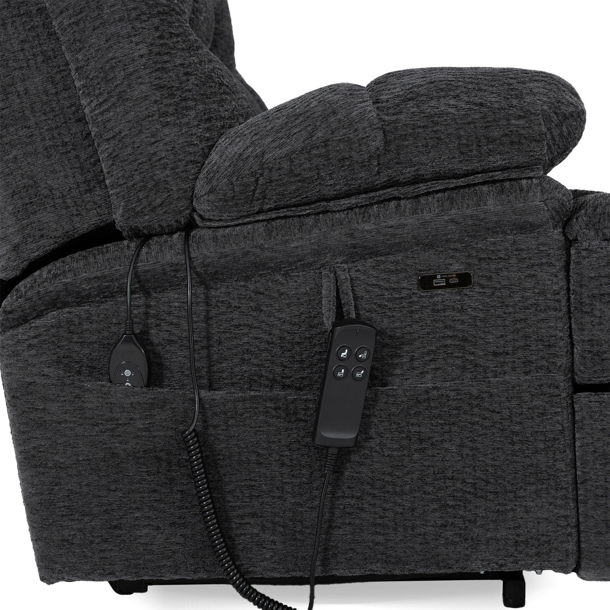 9205L Big & Tall Power Lift Recliner – Extended Footrest, Dual Motor, Heat & Massage, 400 lbs
