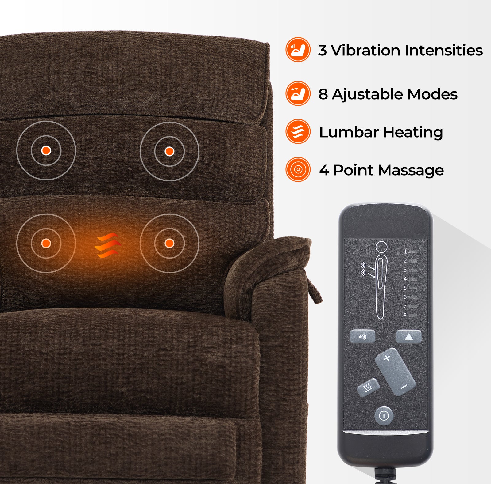 Lift Recliner For Tall Man With Extended Footrest and Heat & Massage
