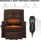 Power Recliner For Big And Tall-Extended Footrest, 400lb, Heat & Massage