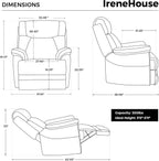 9221 Swivel Recliner Chair – 270° Rotation, Rocking, Top-Grain Leather, Ultra-Quiet Motor