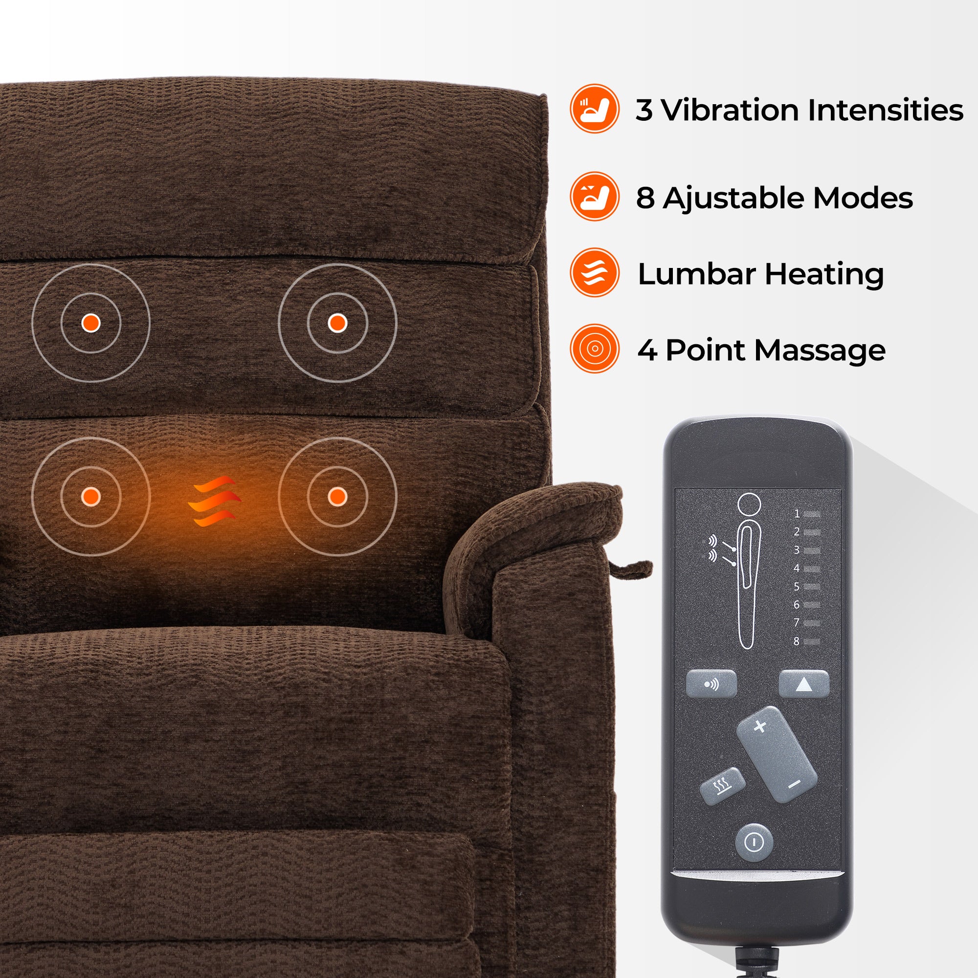 Oversized Recliner For Big And Tall With 400ilbs, Heat & Massage