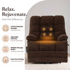 9205L Big & Tall Power Lift Recliner – Extended Footrest, Dual Motor, Heat & Massage, 400 lbs
