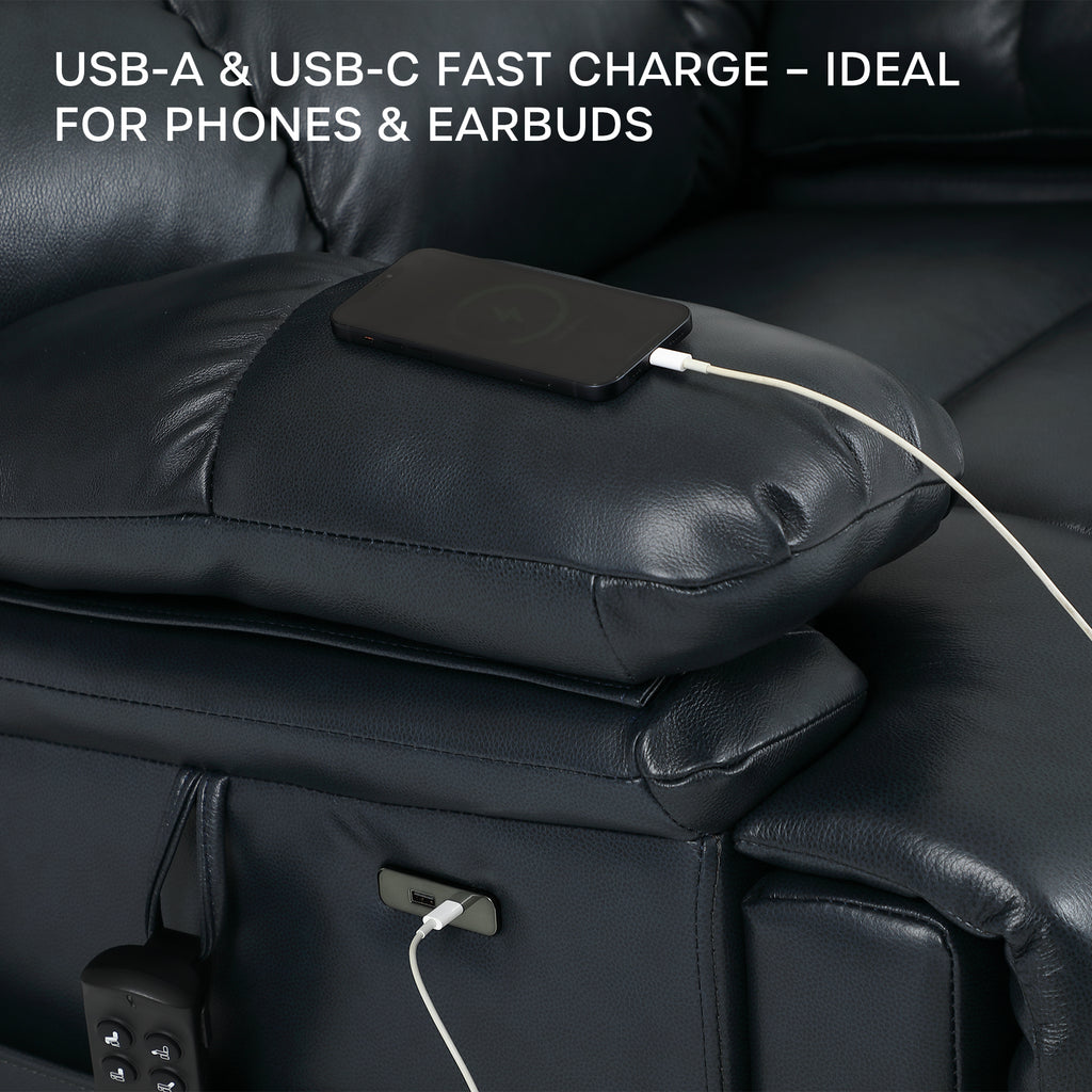 Power Lift Recliner 500 Lb Capacity - Triple Motor, Heat & Massage