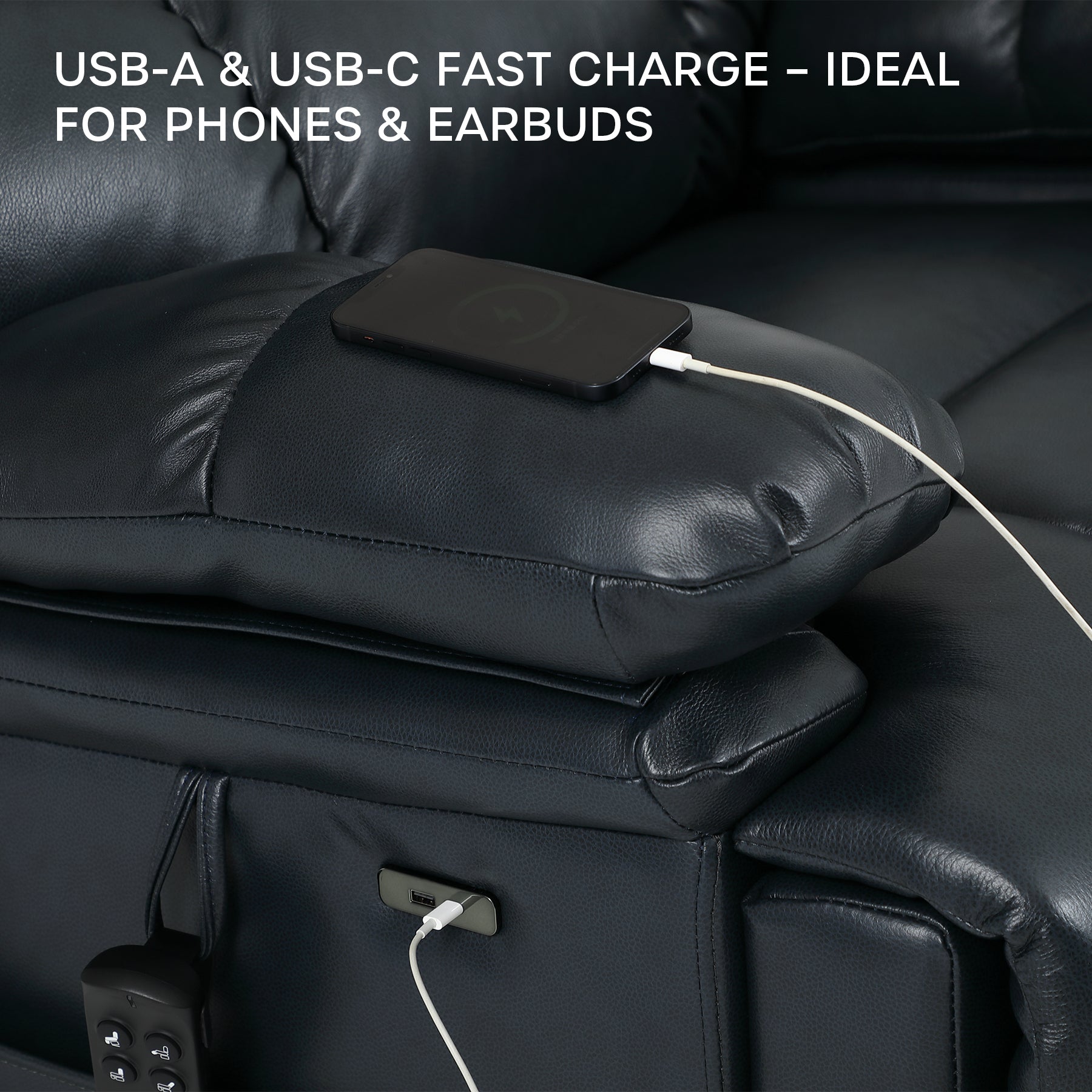 Power Lift Recliner 500 Lb Capacity - Triple Motor, Heat & Massage