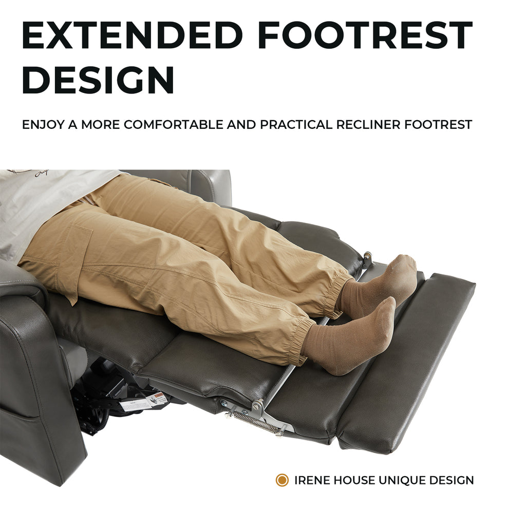 Recliner Chair For Tall People With Extended Footrest, Heat & Massage