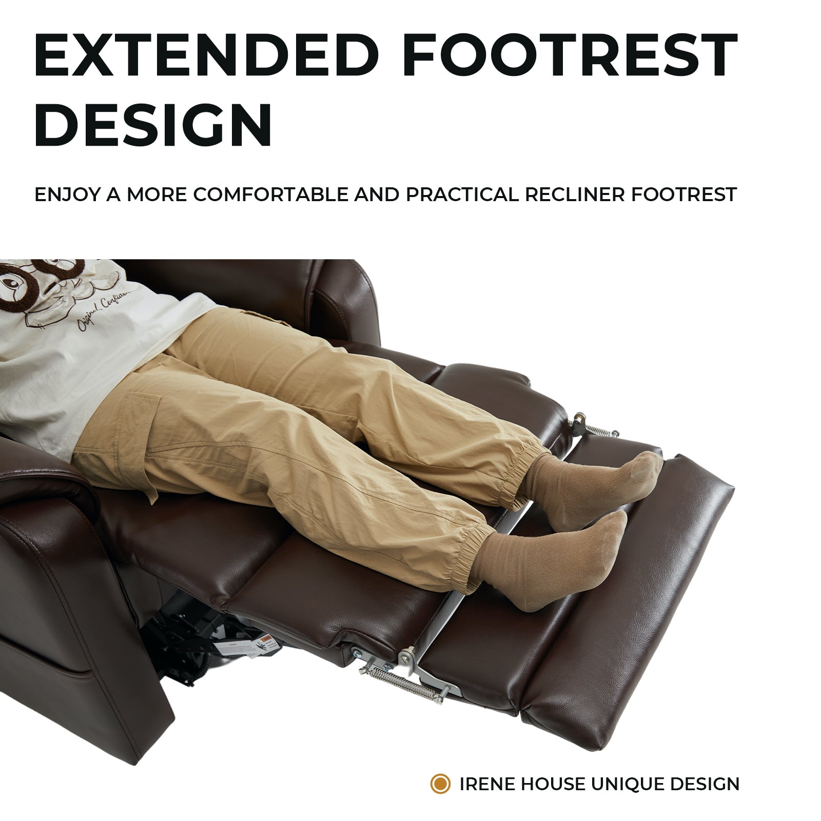 Power Lift Recliner For Tall Man With Extended Footrest Heat & Massage