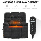 9205 EW500 Extra-Wide Big Man Power Lift Recliner - Triple Motor, 500 LBS, Heat & Massage
