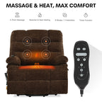 9205 EW500 Extra-Wide Big Man Power Lift Recliner - Triple Motor, 500 LBS, Heat & Massage
