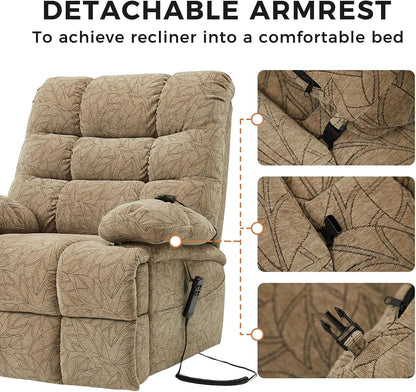 9205 Power Lift Recliner(Tall, Jacquard Chenille Light Brown)
