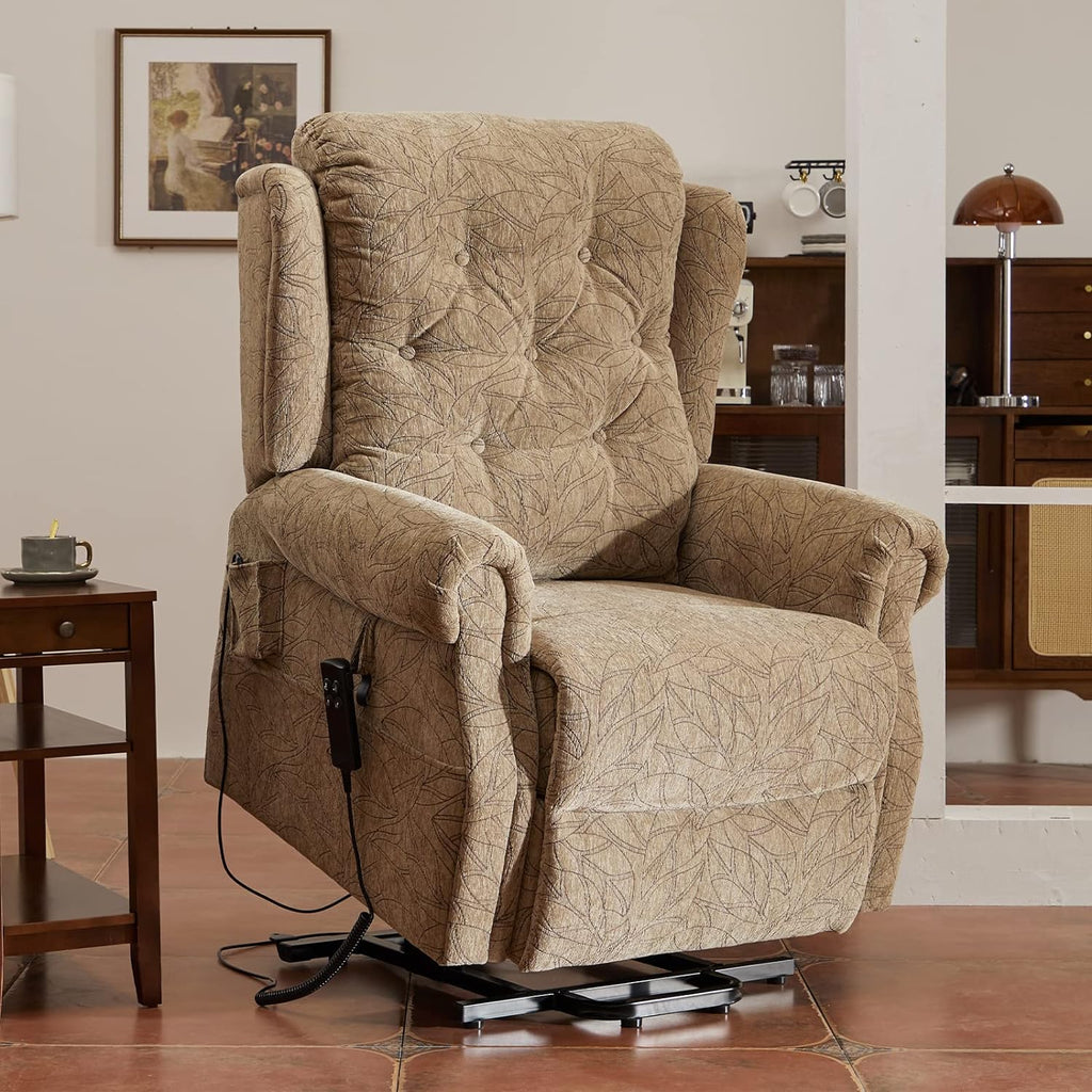 Lay Flat Power Recliner With Heat And Massage(Infinite Positions)Best Power Lift Recliner With Heat And Massage, Lay Flat(105°~180°)