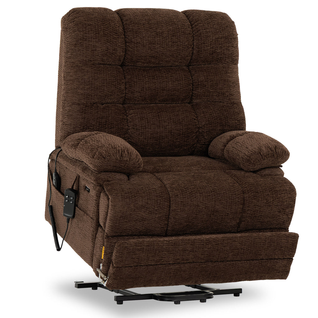 9205L Big & Tall Power Lift Recliner – Extended Footrest, Dual Motor, Heat & Massage, 400 lbs