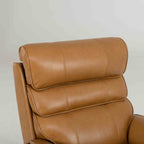 Irene House 9188 Pro Medium triple-motor power lift recliner in yellow-brown top-grain leather, upholstery detail