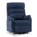 Irene House 9188 Pro Medium triple-motor power lift recliner in blue chenille, 45-degree front view