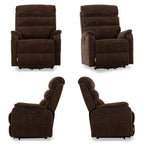 Irene House 9188 Pro Medium triple-motor power lift recliner in dark brown chenille, four-angle view
