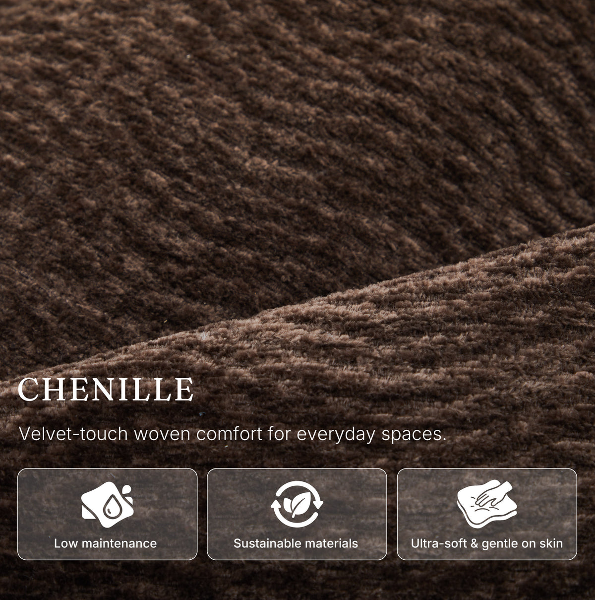 Irene House 9188 Pro Medium triple-motor power lift recliner in dark brown chenille, upholstery close-up