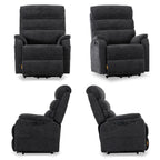 Irene House 9188 Pro Medium triple-motor power lift recliner in dark gray chenille, four-angle view