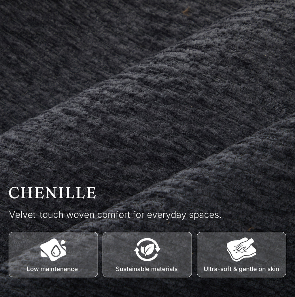 Irene House 9188 Pro Medium triple-motor power lift recliner in dark gray chenille, upholstery close-up