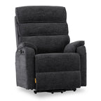 Irene House 9188 Pro Medium triple-motor power lift recliner in dark gray chenille, 45-degree front view