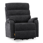 Irene House 9188E Pro oversized power lift recliner in dark gray chenille, 45-degree front view on white