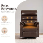 Irene House 9188S Pro in brown breathable faux leather showing four-point vibration massage and dual-zone heating at the lumbar and seat